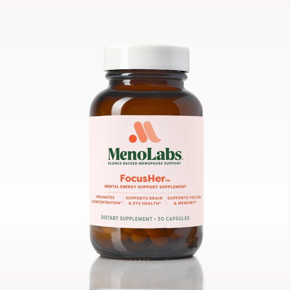 MENOLABS® FocusHer™ Mental Energy Support Supplement – Caffeine-Free Focus, Concentration & Memory – enXtra® & Lutemax 2020® – Menopause, Brain & Eye Health – 30 Capsules, 30-Day Supply - dailyvitalstore