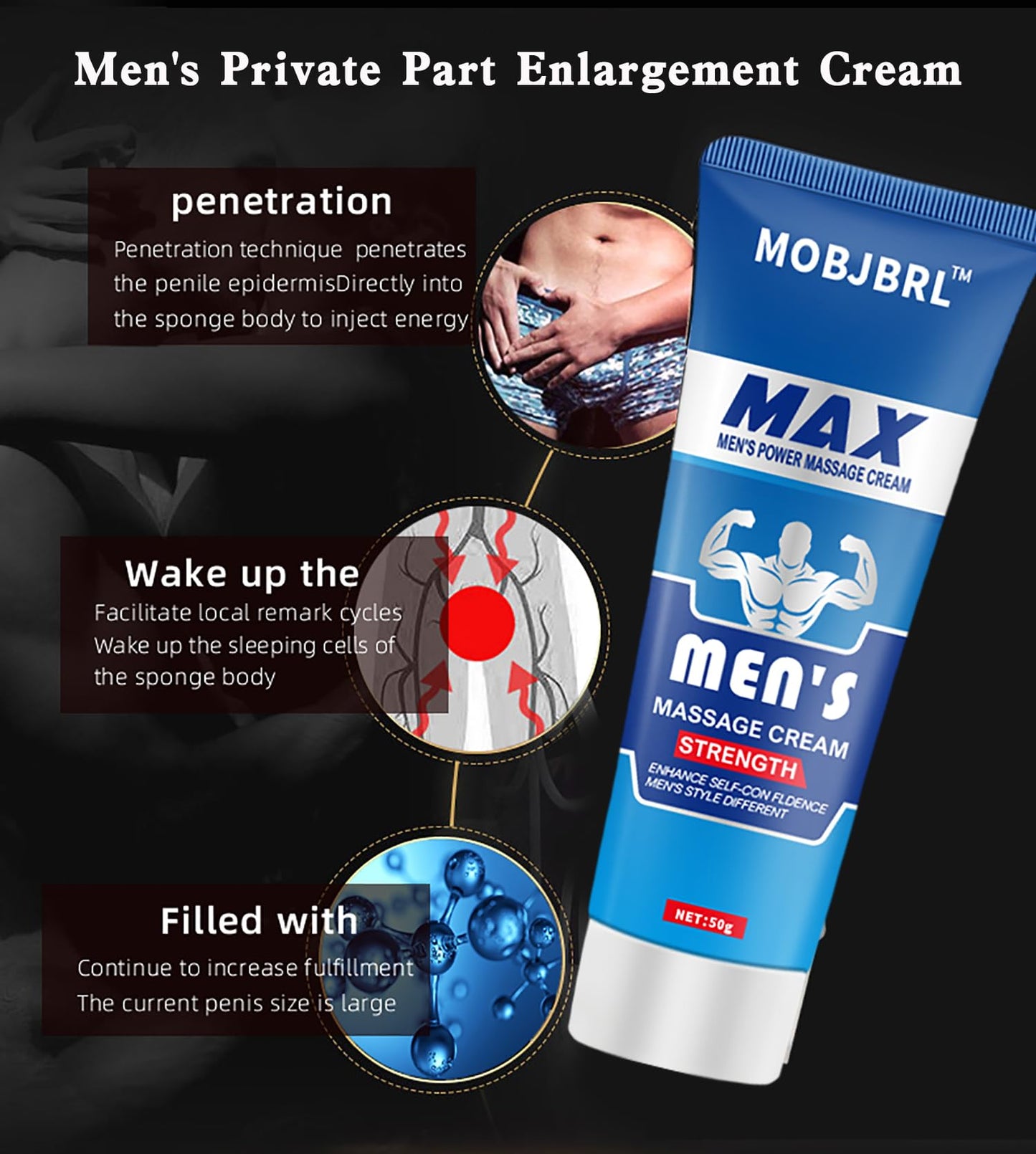 Men's Care Ultra Muscle Building Cream Ultra Growth Cream for Men's Size and Strength - dailyvitalstore