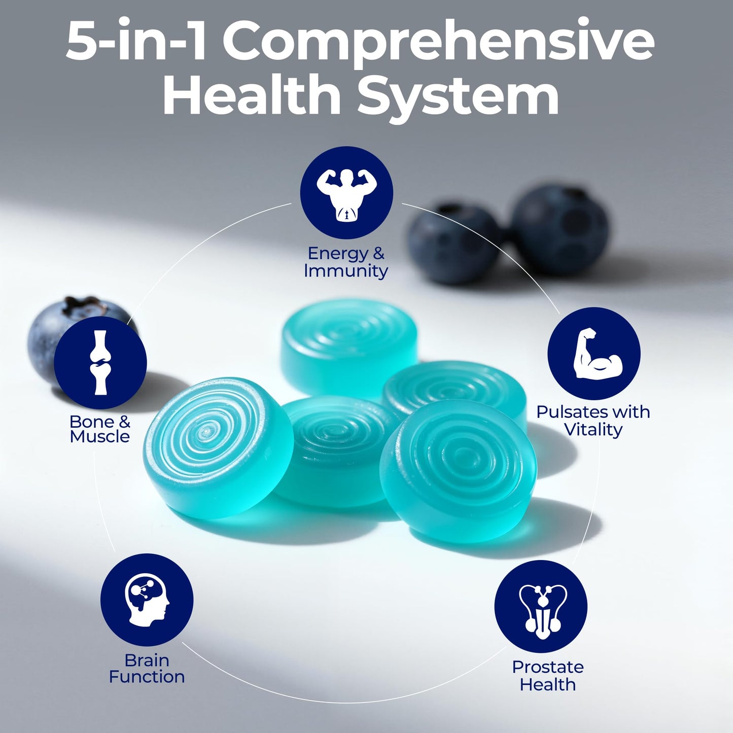 Mens Multivitamin Gummies for Men Daily - Zero Sugar Adult Gummy Vitamins with Saw Palmetto, Omega 3 DHA EPA, Probiotics 5B CFU, CoQ10, Turmeric Ginger for Prostate, Heart, Brain & Energy Support - dailyvitalstore