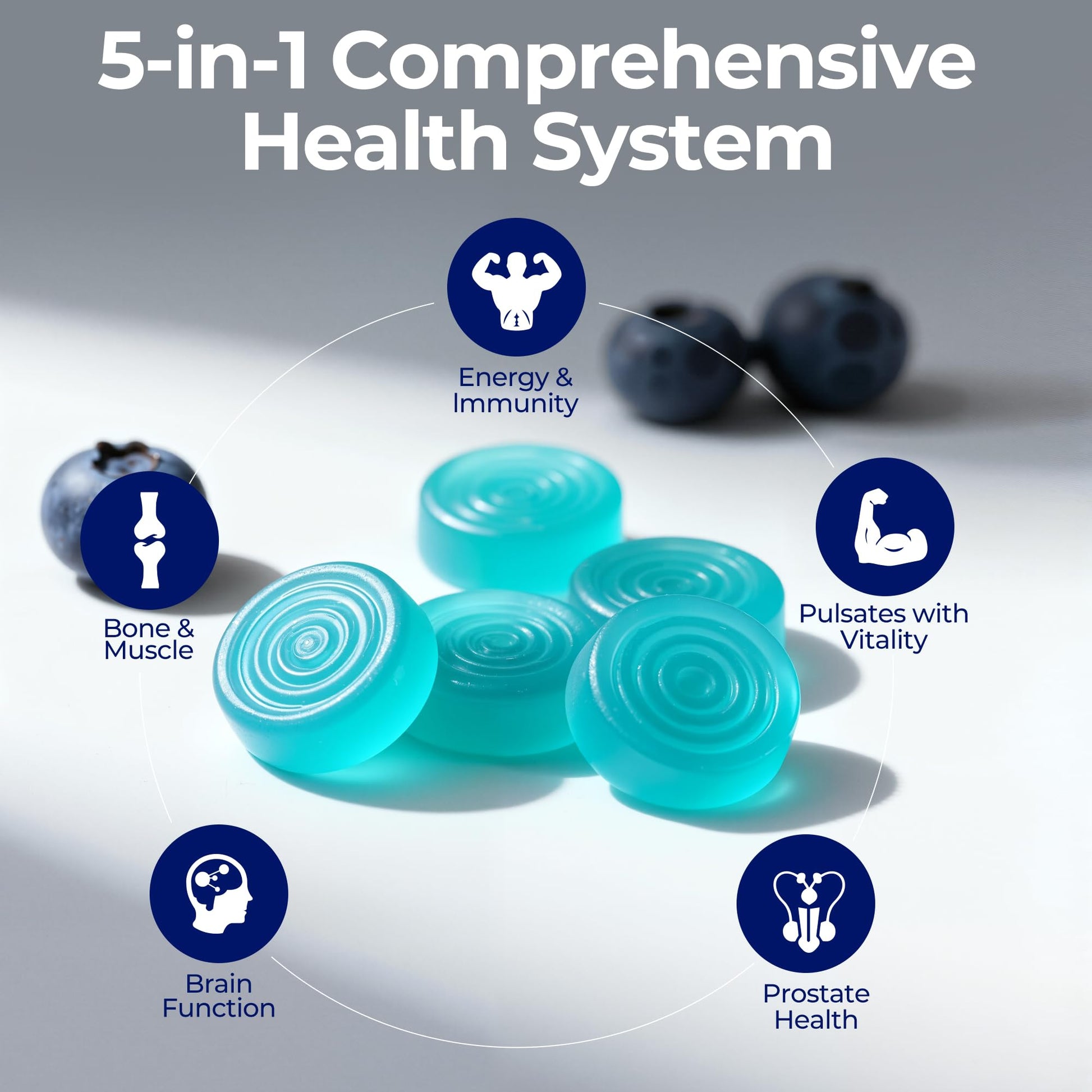 Mens Multivitamin Gummies for Men Daily - Zero Sugar Adult Gummy Vitamins with Saw Palmetto, Omega 3 DHA EPA, Probiotics 5B CFU, CoQ10, Turmeric Ginger for Prostate, Heart, Brain & Energy Support - dailyvitalstore