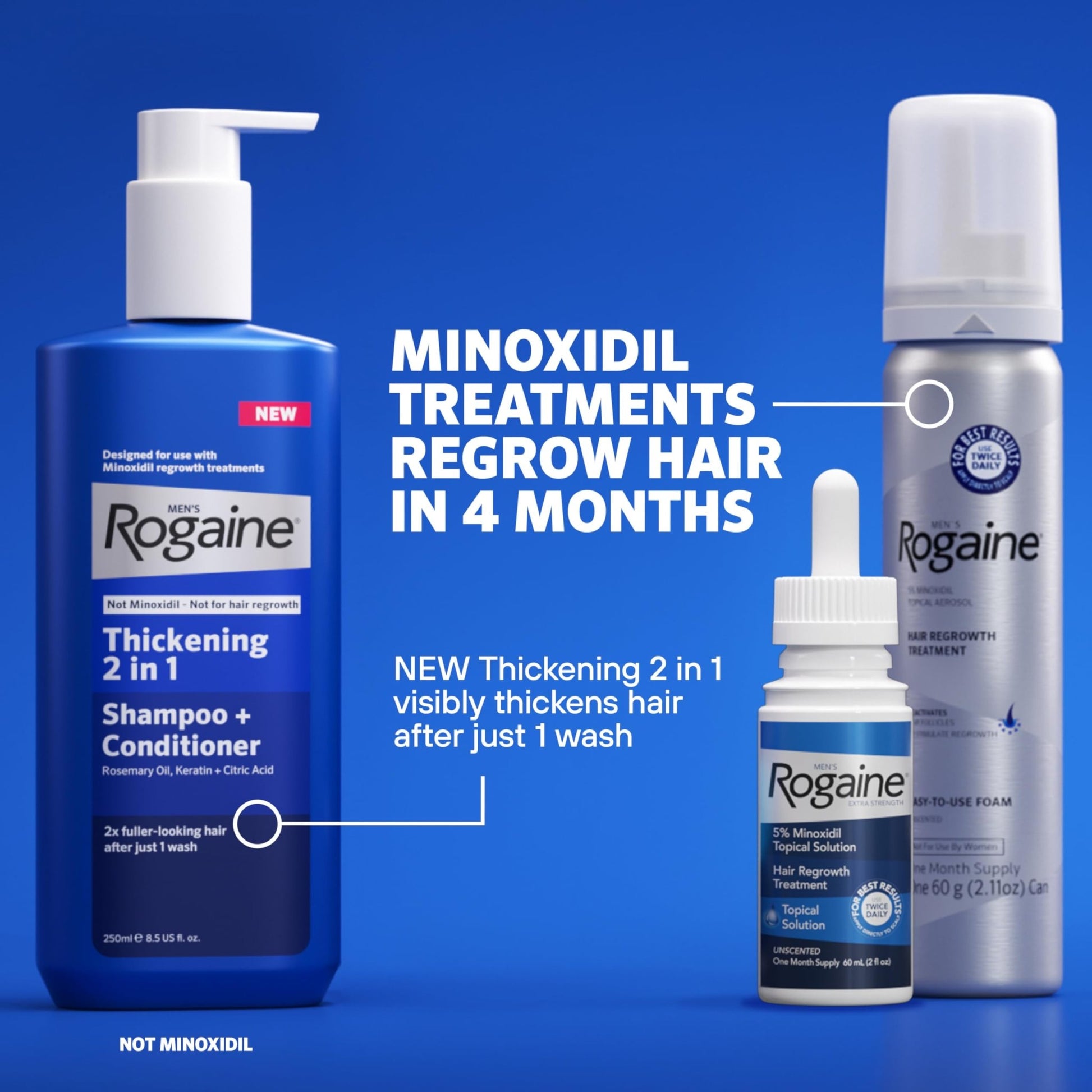Men’s Rogaine 5% Minoxidil for Men Foam, Clinically Proven Regrowth for Thinning Hair, Topical Hair Loss Treatment, Unscented Topical Aerosol, Results in 8–16 Weeks - dailyvitalstore