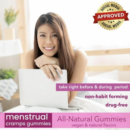 Menstrual Cramp Period Gummies True Roots | PMS Support Supplement for Women | Healthy Flow | Flo PMS Menstrual Cycle Relief, Cramping and Bloating | Vegan & Natural Flavors | 60 Count - dailyvitalstore