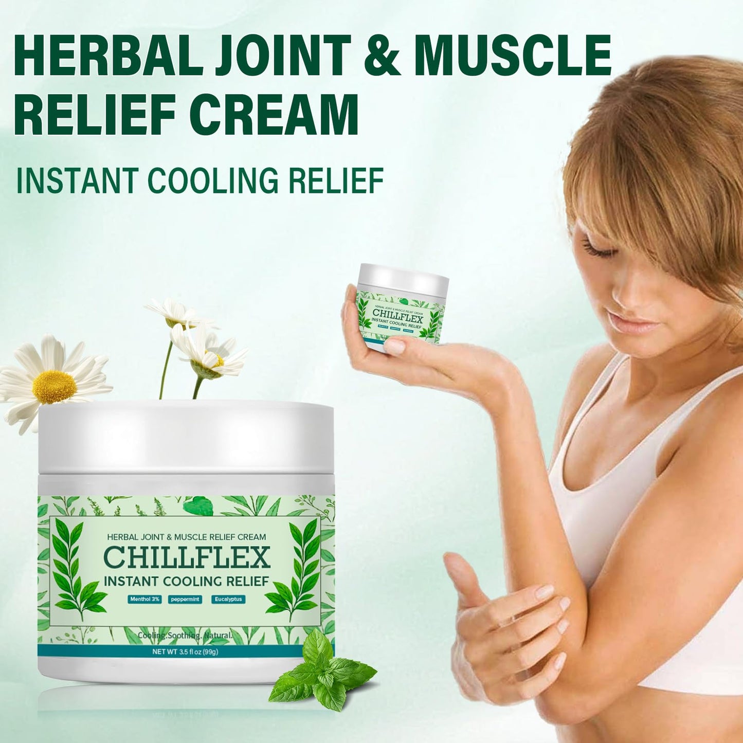 Menthol Soothing Cream, 3.5 Oz Joint Activities Throughout The Body, Cooling Soothing Ointment for Muscle, Head, Lumbar, Neck, Hands and Feet, 2 Pack - dailyvitalstore