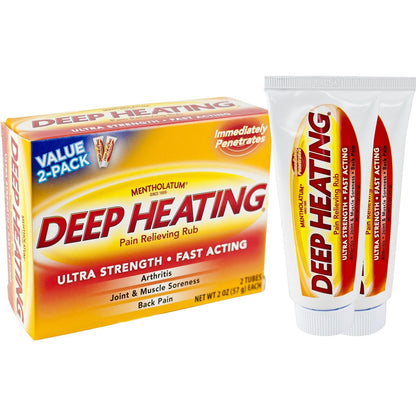 Mentholatum Deep Heating Pain Relieving Rub, Ultra Strength, 2 Tubes each, Pack of 5 - dailyvitalstore