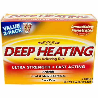 Mentholatum Deep Heating Pain Relieving Rub, Ultra Strength, 2 Tubes each, Pack of 5 - dailyvitalstore