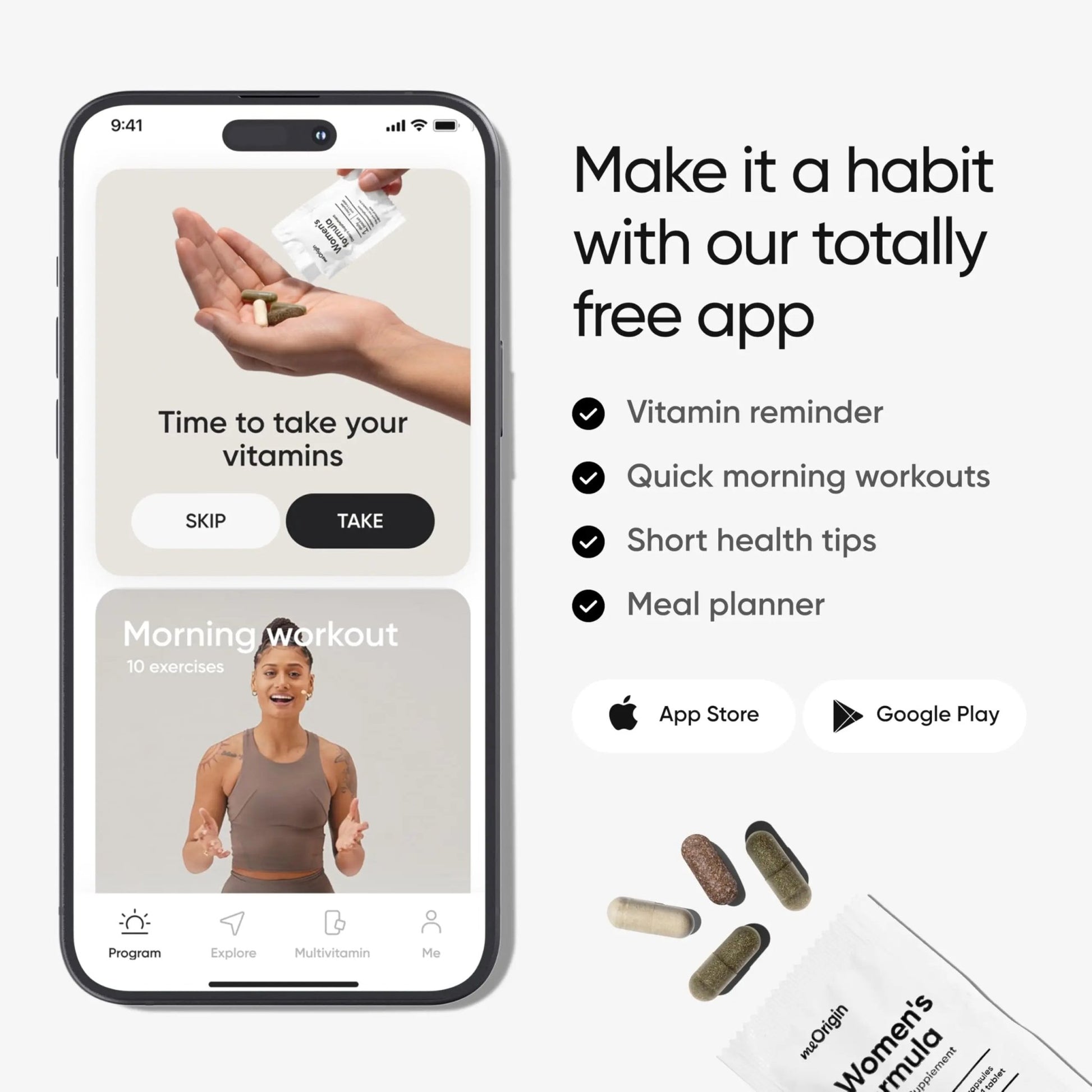 meOrigin Multivitamin for Women, All-in-One Supplement Complex with Vitamin B12, A, C, Biotin, D, E, Folate, Magnesium - dailyvitalstore
