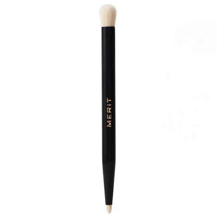 MERIT - Double-Sided Eyeshadow Brush - Dual-Ended Makeup Brush for Precise Application, Blending, and Smooth Pigment Distribution - Soft Synthetic, Vegan & Travel-Friendly - dailyvitalstore