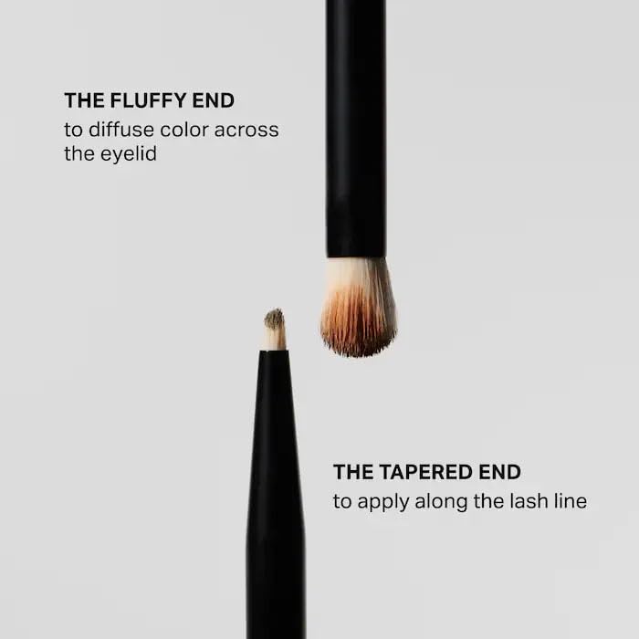 MERIT - Double-Sided Eyeshadow Brush - Dual-Ended Makeup Brush for Precise Application, Blending, and Smooth Pigment Distribution - Soft Synthetic, Vegan & Travel-Friendly - dailyvitalstore