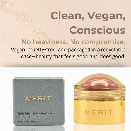 MERIT Flush Balm Cream Blush – Archival Cool Mauve | Hydrating Radiant Cheek & Lip Tint Stick with Vitamin E | Lightweight, Buildable, Vegan & Cruelty-Free Blush - dailyvitalstore
