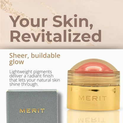 MERIT Flush Balm Cream Blush – Lusitano Soft Peach | Hydrating Radiant Cheek & Lip Tint Stick with Vitamin E | Lightweight, Buildable, Vegan & Cruelty-Free Blush - dailyvitalstore