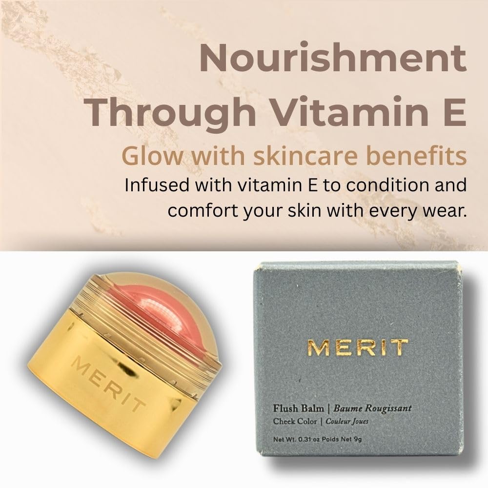 MERIT Flush Balm Cream Blush – Lusitano Soft Peach | Hydrating Radiant Cheek & Lip Tint Stick with Vitamin E | Lightweight, Buildable, Vegan & Cruelty-Free Blush - dailyvitalstore