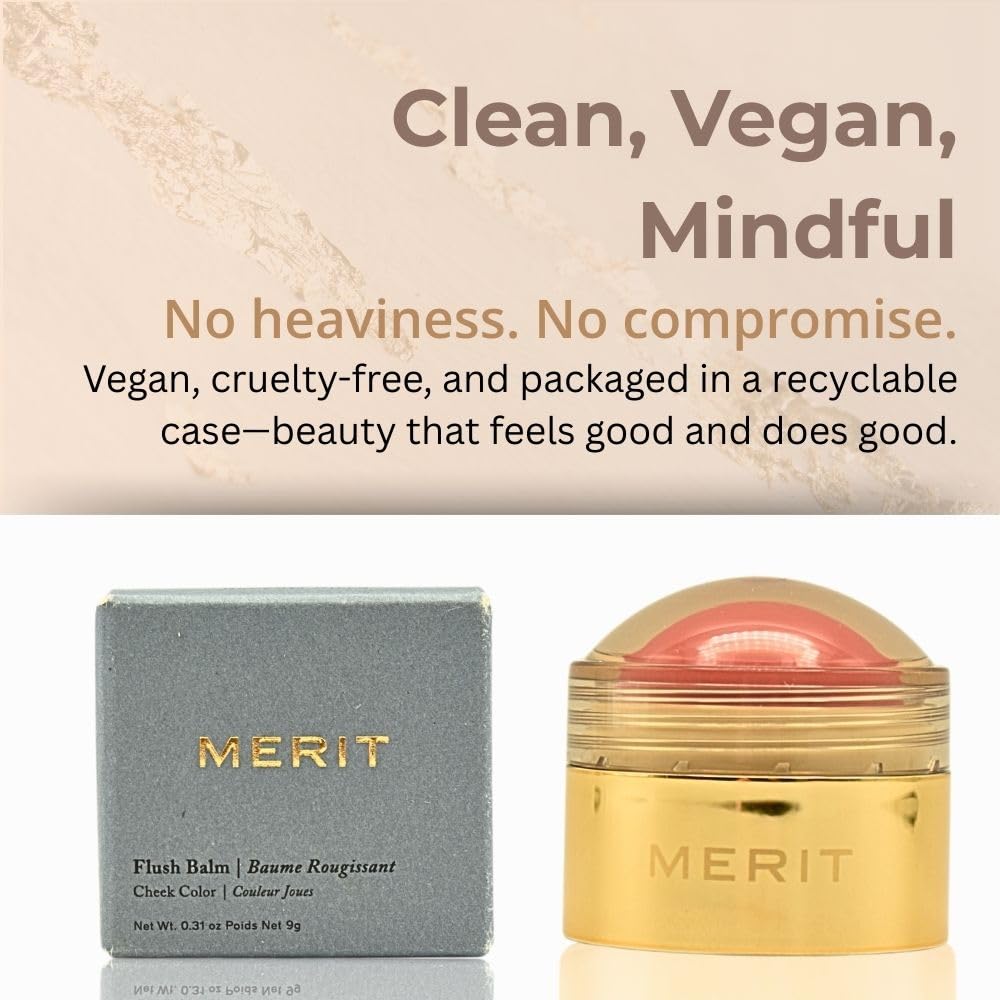MERIT Flush Balm Cream Blush – Lusitano Soft Peach | Hydrating Radiant Cheek & Lip Tint Stick with Vitamin E | Lightweight, Buildable, Vegan & Cruelty-Free Blush - dailyvitalstore