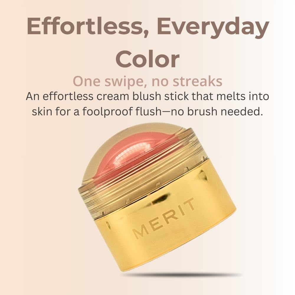 MERIT Flush Balm Cream Blush – Lusitano Soft Peach | Hydrating Radiant Cheek & Lip Tint Stick with Vitamin E | Lightweight, Buildable, Vegan & Cruelty-Free Blush - dailyvitalstore