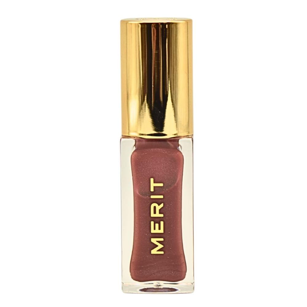 Merit Shade Slick Hydrating Tinted Lip Oil – Twin Set Mauve | Vegan Lip Gloss with Rosehip, Shea & Jojoba Oils for Moisturizing High-Shine Color - dailyvitalstore