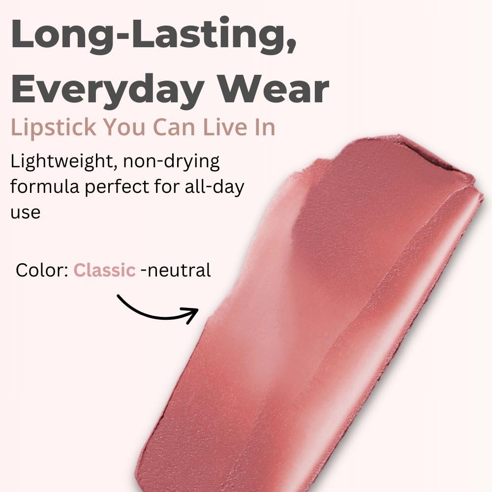 Merit Signature Lip Lightweight Matte Lipstick - 0.10 oz / 3 g (Classic (neutral), standard) - dailyvitalstore