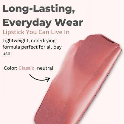 Merit Signature Lip Lightweight Matte Lipstick - 0.10 oz / 3 g (Classic (neutral), standard) - dailyvitalstore