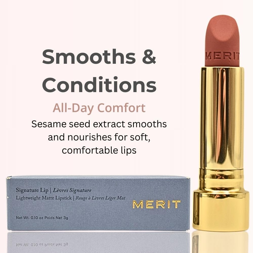 Merit Signature Lip Lightweight Matte Lipstick - 0.10 oz / 3 g (Classic (neutral), standard) - dailyvitalstore