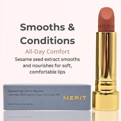 Merit Signature Lip Lightweight Matte Lipstick - 0.10 oz / 3 g (Classic (neutral), standard) - dailyvitalstore