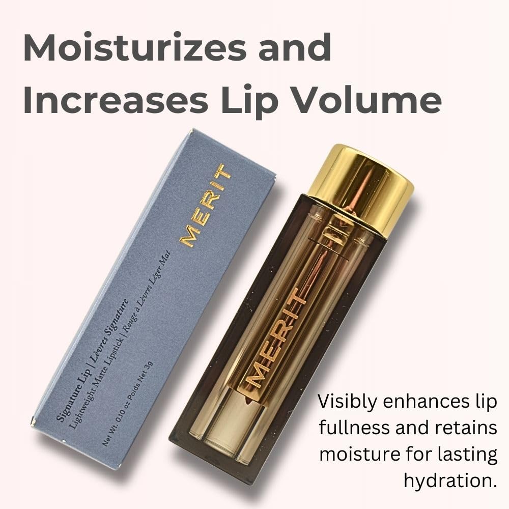 Merit Signature Lip Lightweight Matte Lipstick - 0.10 oz / 3 g (Sunday (pink), standard) - dailyvitalstore
