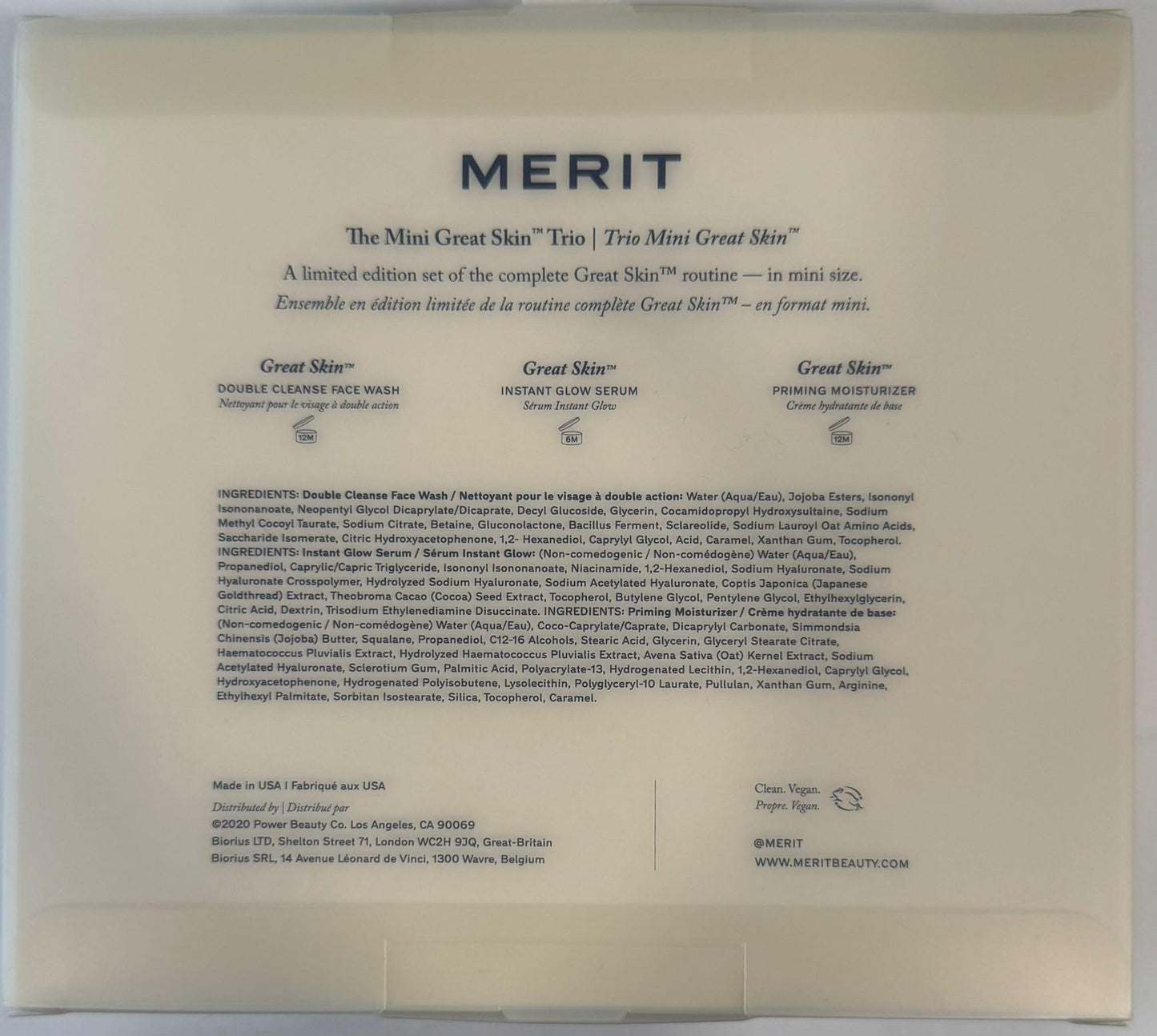 MERIT The Mini Great Skin Trio – Limited Edition Skincare Set with Double Cleanse Face Wash (15 ml), Instant Glow Serum (15 ml), and Priming Moisturizer (50 ml) - dailyvitalstore