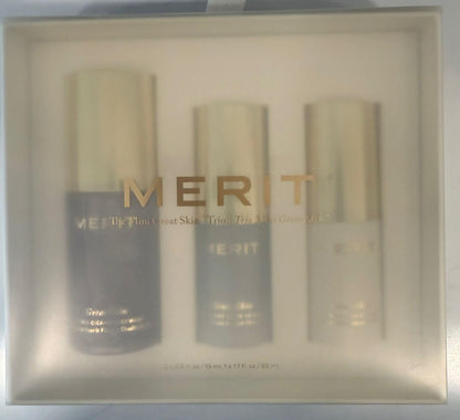 MERIT The Mini Great Skin Trio – Limited Edition Skincare Set with Double Cleanse Face Wash (15 ml), Instant Glow Serum (15 ml), and Priming Moisturizer (50 ml) - dailyvitalstore