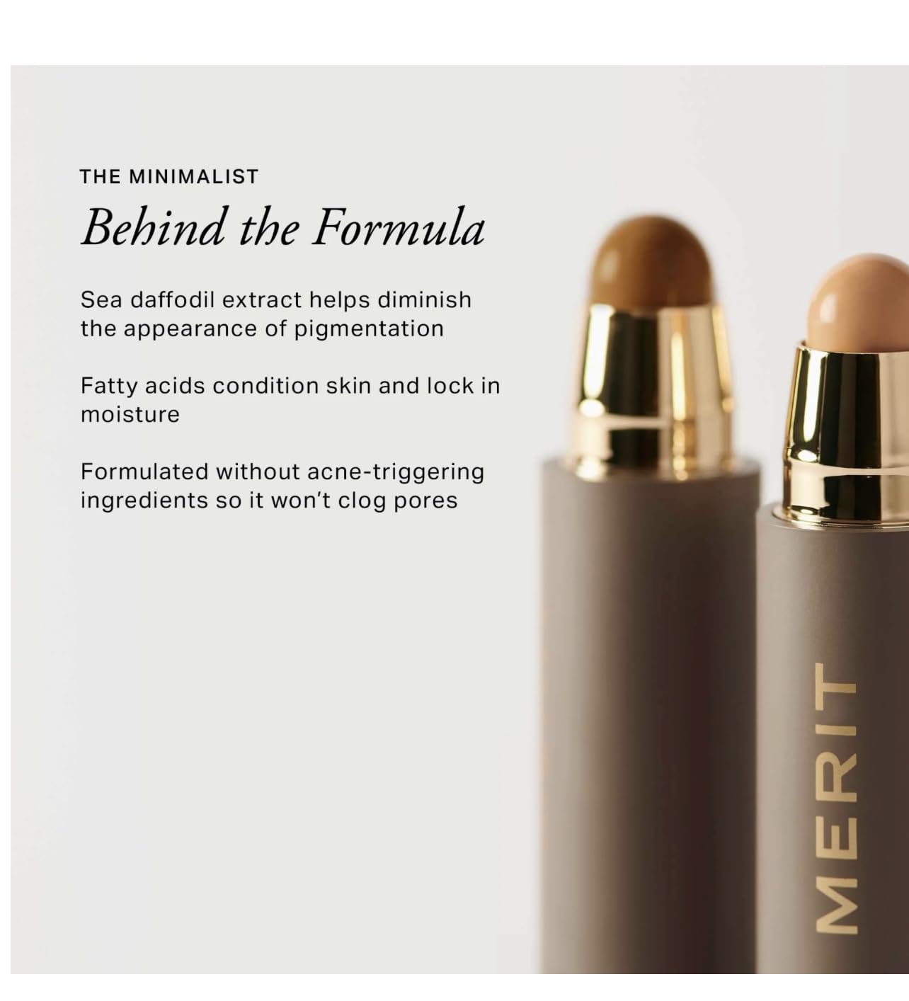 MERIT The Minimalist Perfecting Complexion Foundation and Concealer Stick Camel - dailyvitalstore