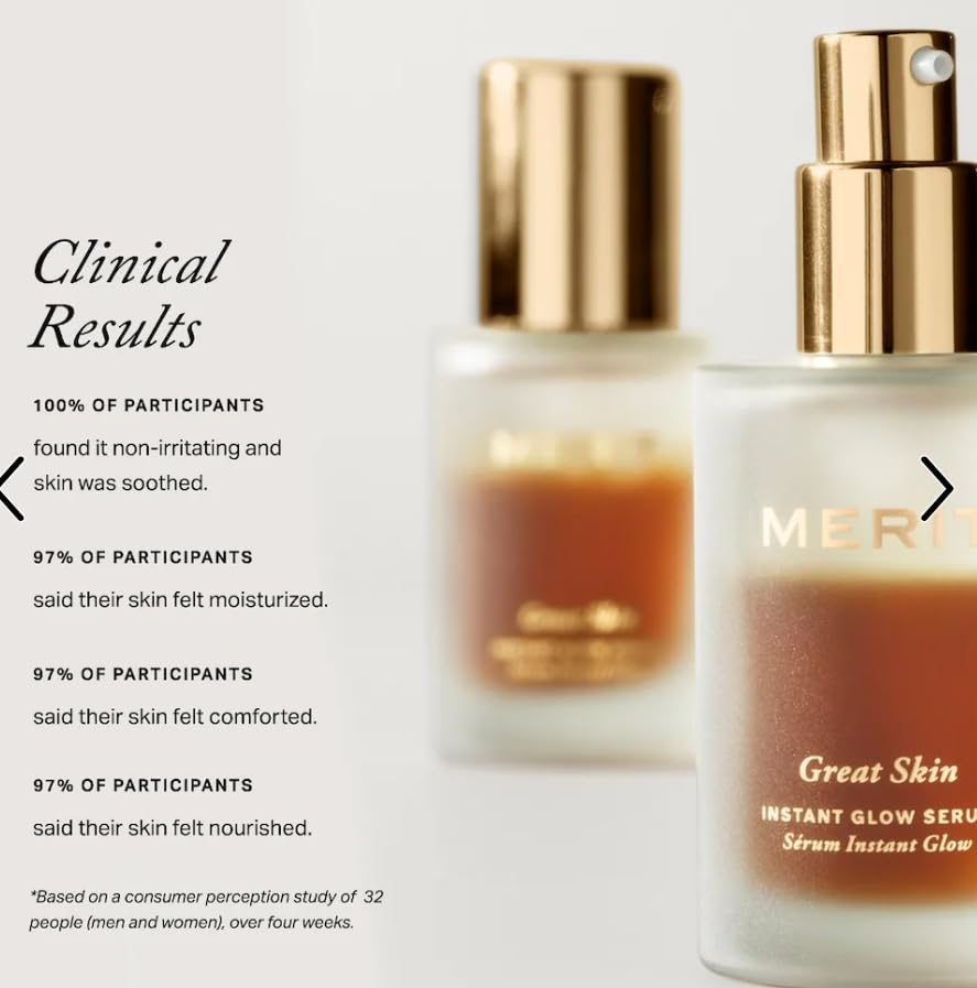 Merité Great Skin Instant Glow Serum, Bi-Phase Lightweight Formula, Hydrating and Plumping with Hyaluronic Acid and Niacinamide - dailyvitalstore