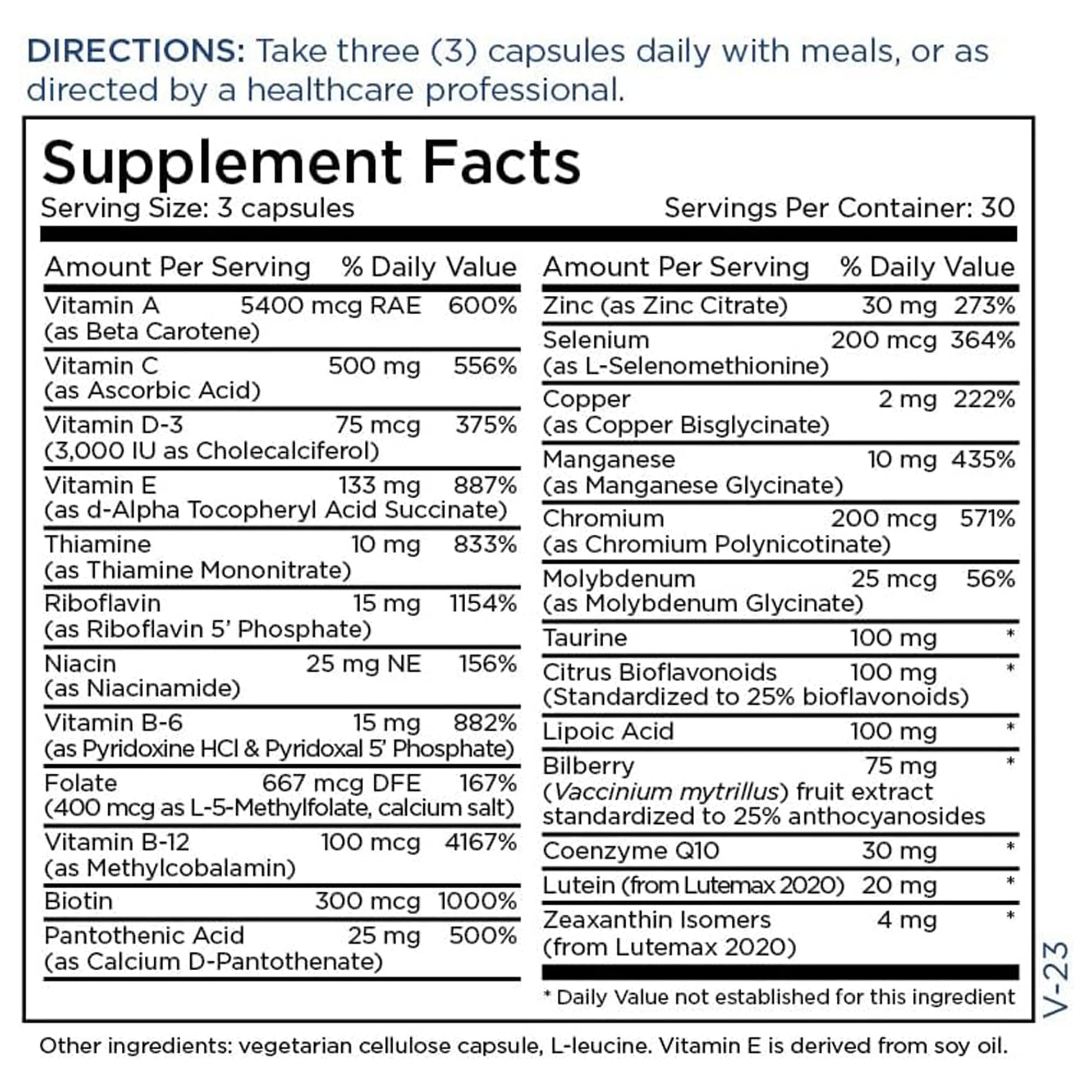Metabolic Maintenance Vital Eyes Complete - Ocular Support Multivitamin with Lutein + Zeaxanthin (90 Capsules) - dailyvitalstore