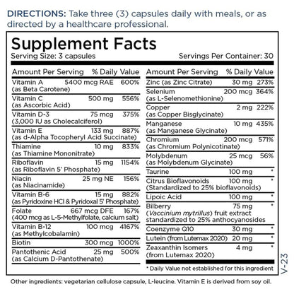 Metabolic Maintenance Vital Eyes Complete - Ocular Support Multivitamin with Lutein + Zeaxanthin (90 Capsules) - dailyvitalstore