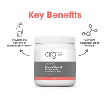 Metabolic Maintenance Vitamin Mineral Base Powder - Iron Free Multivitamin with Active B Vitamins + Chelated Minerals (340 Grams, 60 Servings) - dailyvitalstore