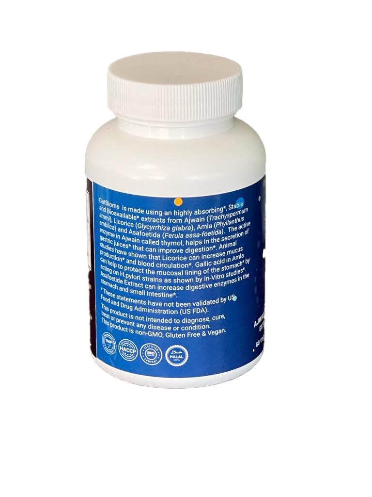 Metacure GutBiome – Liposomal Extracts of Ajwain, Licorice, Amla & Asafoetida – Advanced Digestive Support Formula – Vegan, Non‑GMO, Gluten‑Free – 60 Capsules - dailyvitalstore