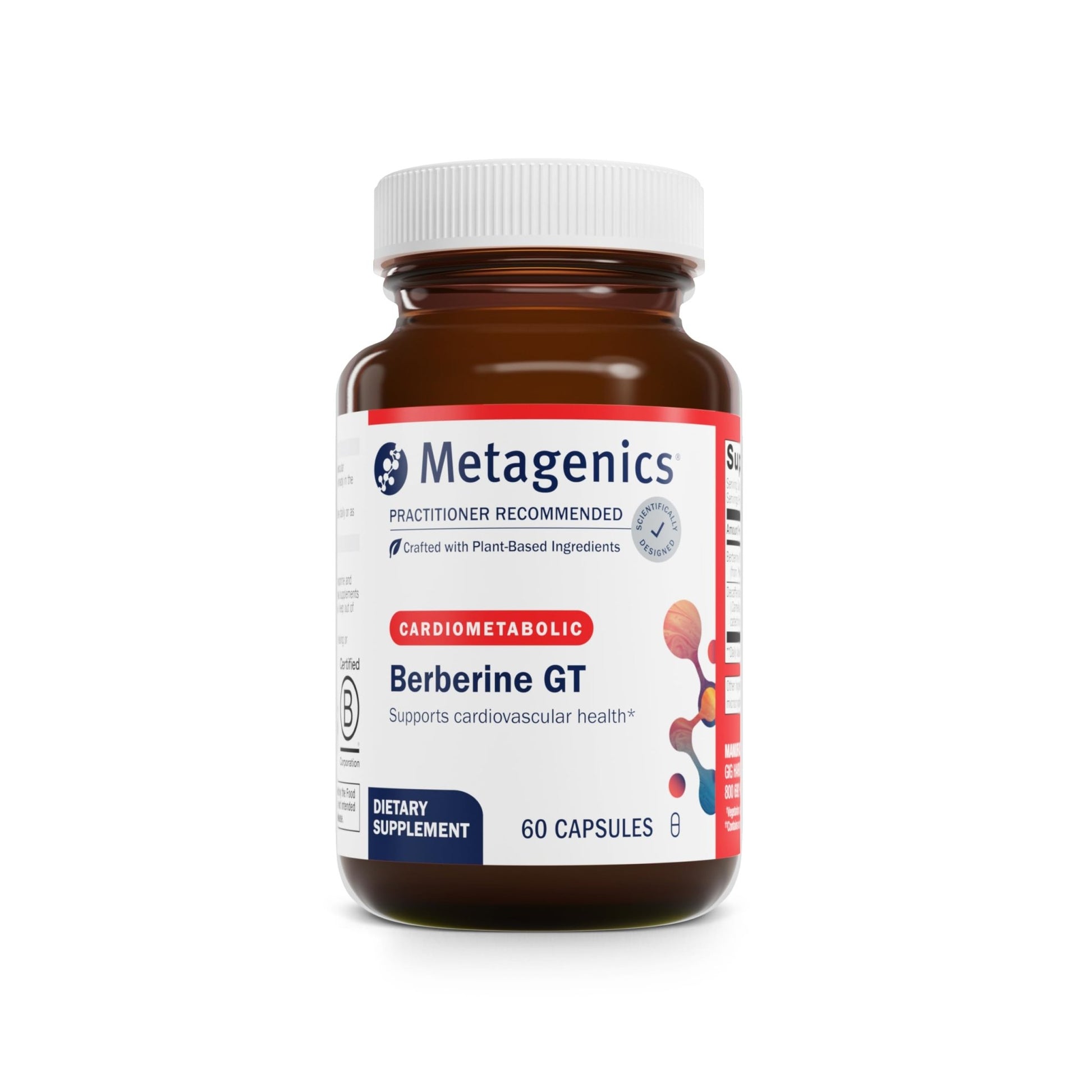 Metagenics Berberine GT - Berberine Supplement 500 mg - Supports Heart Health, Healthy Cholesterol, Triglyceride & Carbohydrate Metabolism - dailyvitalstore