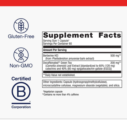 Metagenics Berberine GT - Berberine Supplement 500 mg - Supports Heart Health, Healthy Cholesterol, Triglyceride & Carbohydrate Metabolism - dailyvitalstore