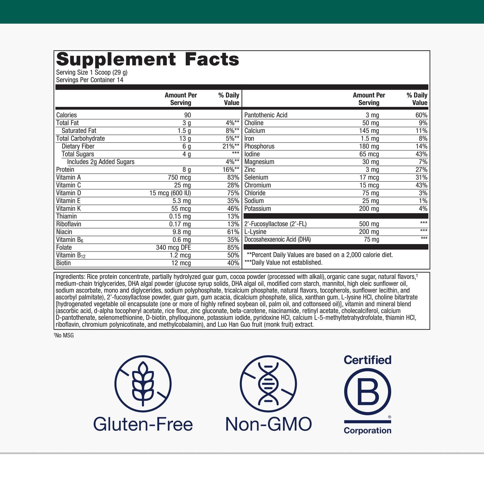 Metagenics MetaKids Nutrition Powder - Kids Multivitamin Powder with Prebiotics, DHA, Protein & Amino Acids* - Complete Protein - Non‑GMO, Gluten‑Free - Chocolate - 14.32 oz - dailyvitalstore