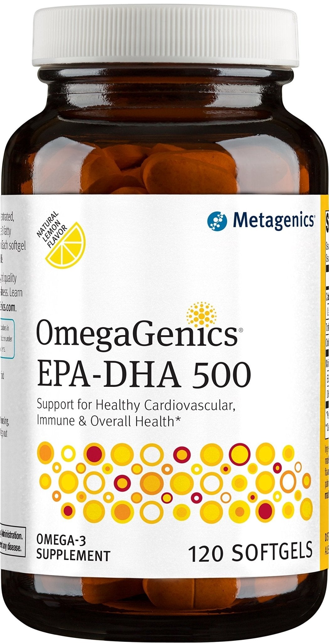 Metagenics OmegaGenics EPA-DHA 500 - High Potency Fish Oil Supplement for Cardiovascular Health* - Sustainably Sourced & Purity Tested - dailyvitalstore