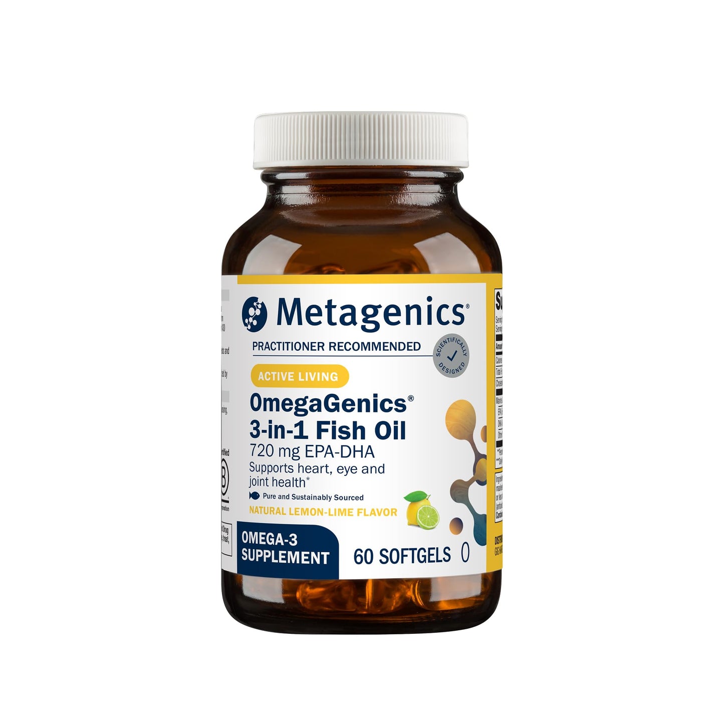 Metagenics OmegaGenics Fish Oil EPA-DHA 720 mg - High Potency Omega-3 Supplement - Supports Heart, Joint, Brain & Immune Health* - Sustainably Sourced, - dailyvitalstore