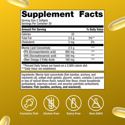 Metagenics OmegaGenics Fish Oil EPA-DHA 720 mg - High Potency Omega-3 Supplement - Supports Heart, Joint, Brain & Immune Health* - Sustainably Sourced, - dailyvitalstore
