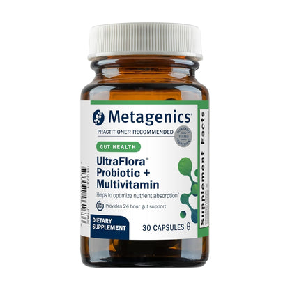 Metagenics UltraFlora Probiotic + Multivitamin - All-in-One Daily Gut Health & Digestive Balance Support* - Clinically Tested Probiotic Blend - dailyvitalstore