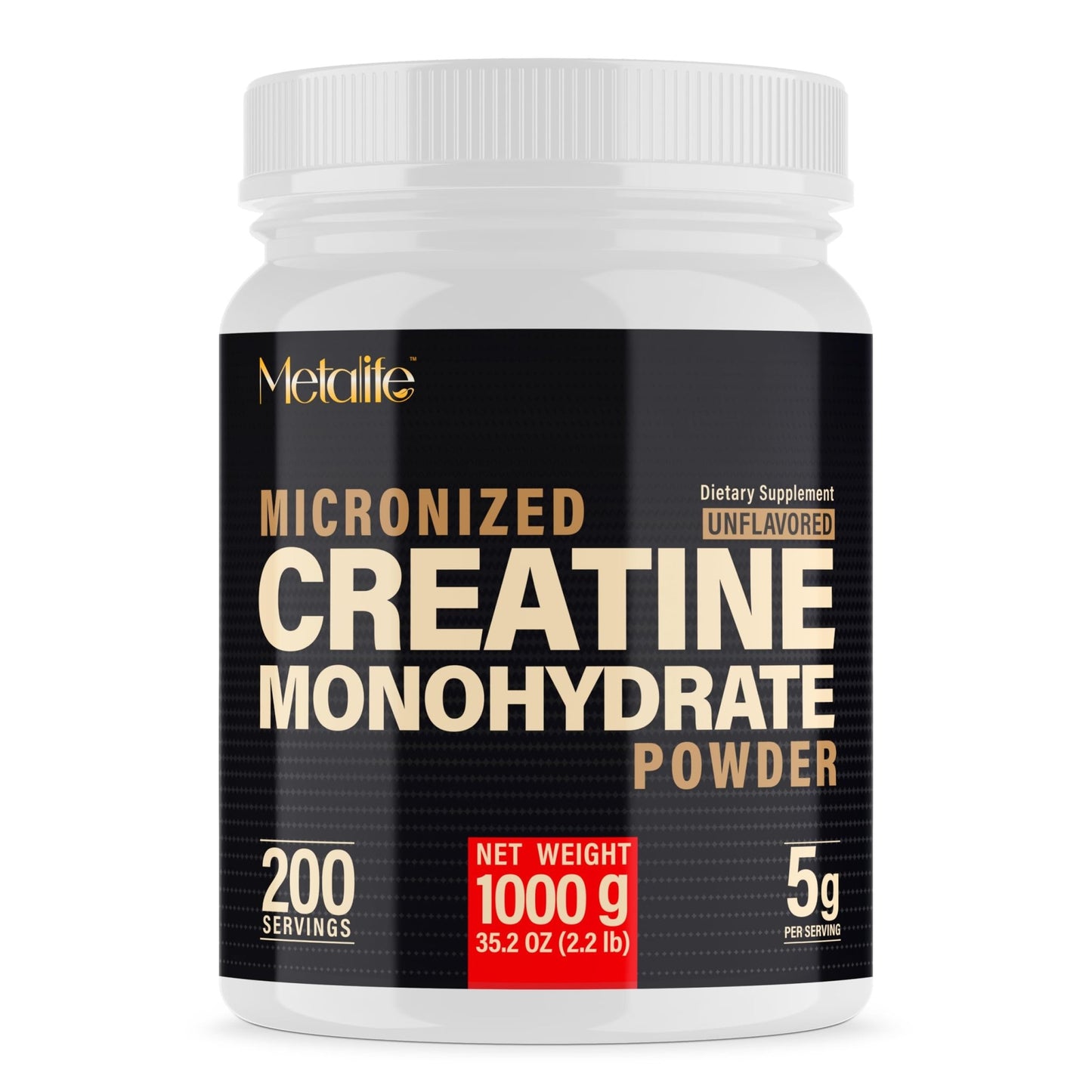 METALIFE 100% Pure Creatine Monohydrate Powder 200 Servings, Micronized Powder, Muscle Growth, Unflavored, Ideal for Athletes & Fitness Enthusiasts, - dailyvitalstore