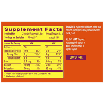 Metamucil, 4-in-1 Fiber Supplement, Psyllium Husk Powder, Sugar-Free Powder, Berry Flavored Drink, 114 Servings - dailyvitalstore