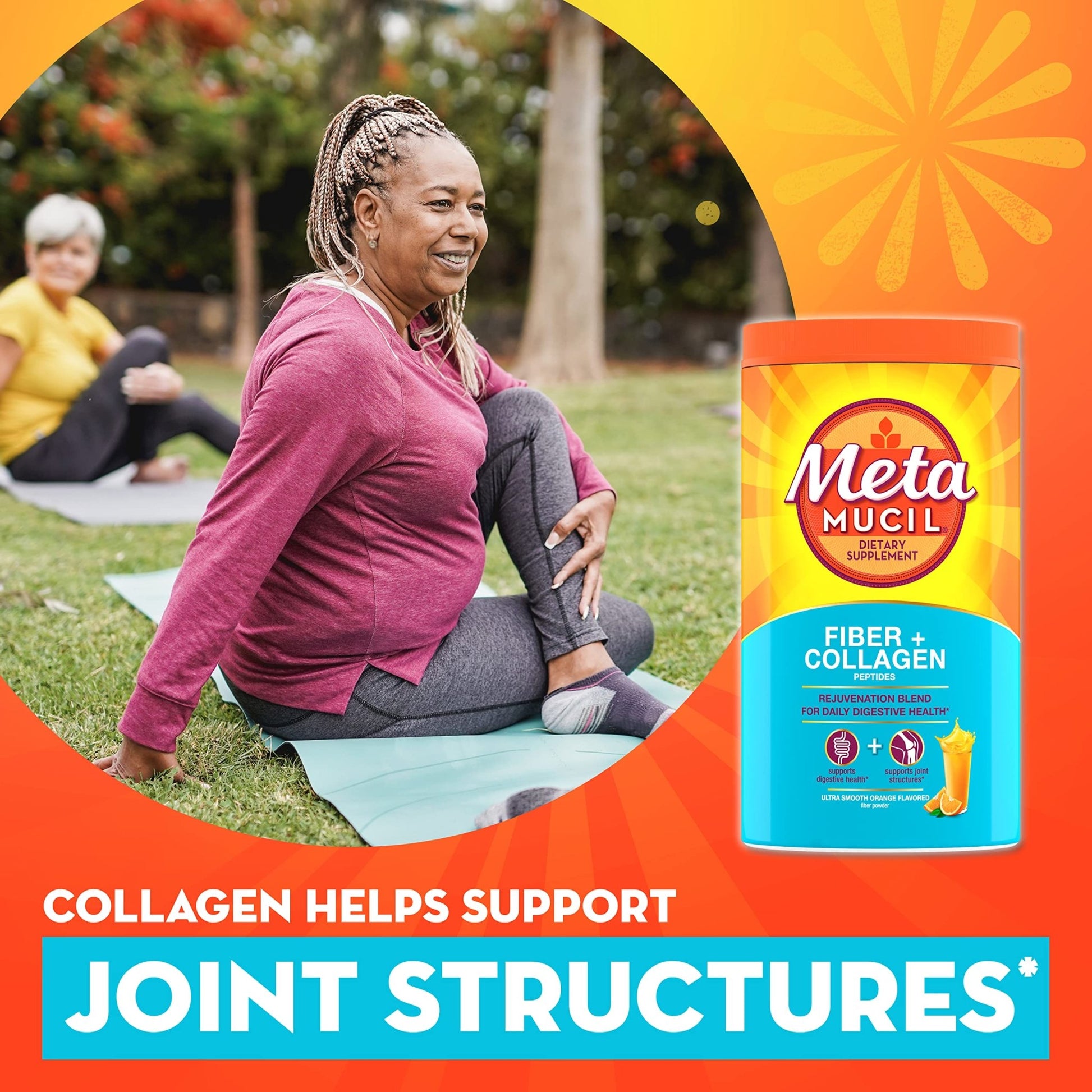 Metamucil Daily Fiber + Collagen, Psyllium Husk Powder, Plant Based Fiber Supplement, Sugar-Free with Stevia, 3-in-1 Fiber Supplement - dailyvitalstore