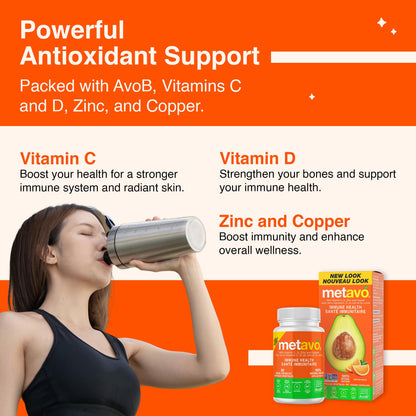 Metavo Immune Health - Natural Immune Support Supplement, Essential Zinc Supplements for Men & Women Enriched with Vitamin C, D & Copper, 60 Vegan Capsules, 30 Servings - dailyvitalstore