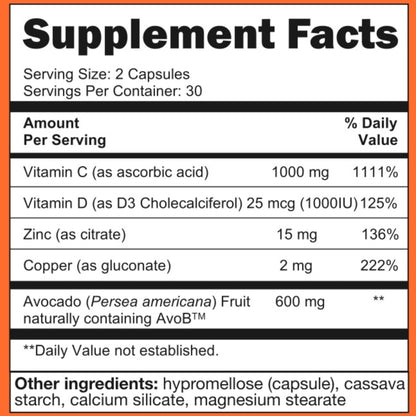 Metavo Immune Health - Natural Immune Support Supplement, Essential Zinc Supplements for Men & Women Enriched with Vitamin C, D & Copper, 60 Vegan Capsules, 30 Servings - dailyvitalstore