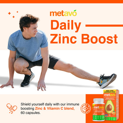 Metavo Immune Health - Natural Immune Support Supplement, Essential Zinc Supplements for Men & Women Enriched with Vitamin C, D & Copper, 60 Vegan Capsules, 30 Servings - dailyvitalstore