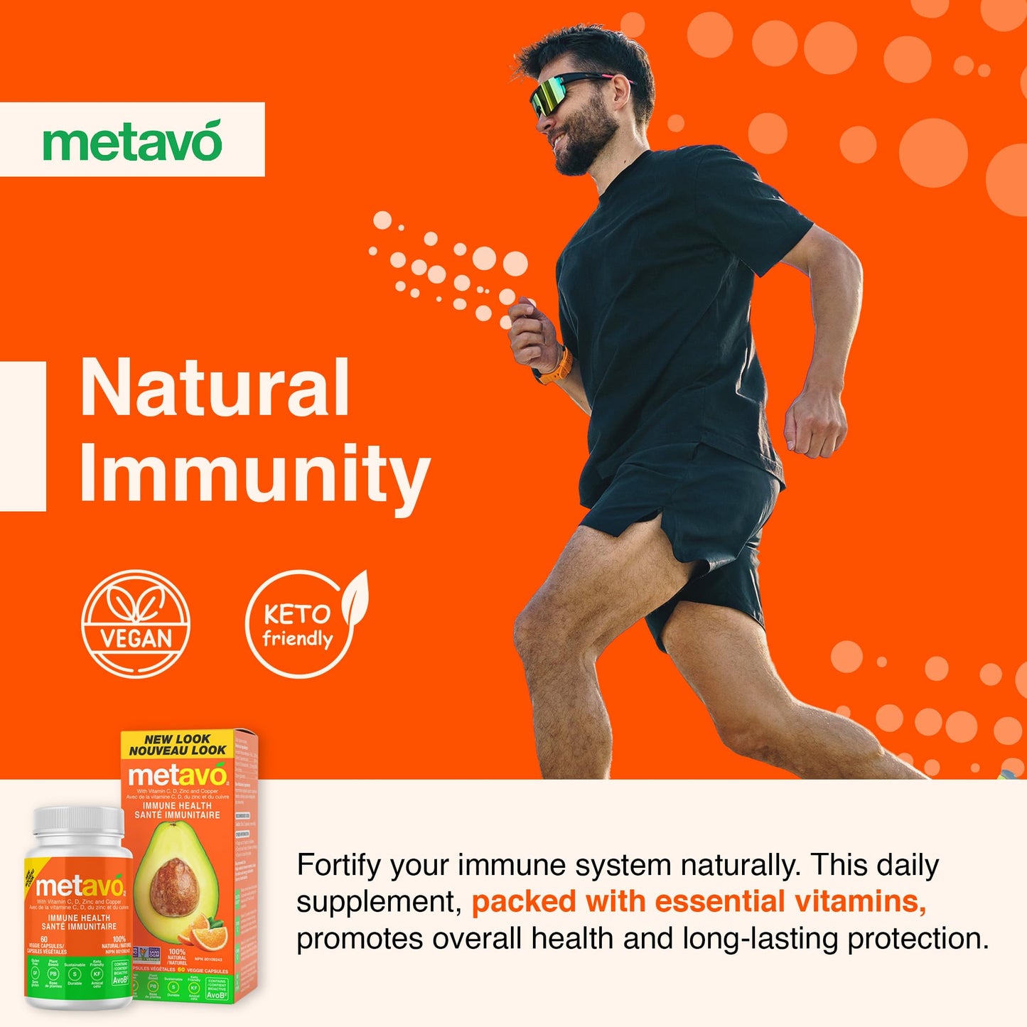 Metavo Immune Health - Natural Immune Support Supplement, Essential Zinc Supplements for Men & Women Enriched with Vitamin C, D & Copper, 60 Vegan Capsules, 30 Servings - dailyvitalstore