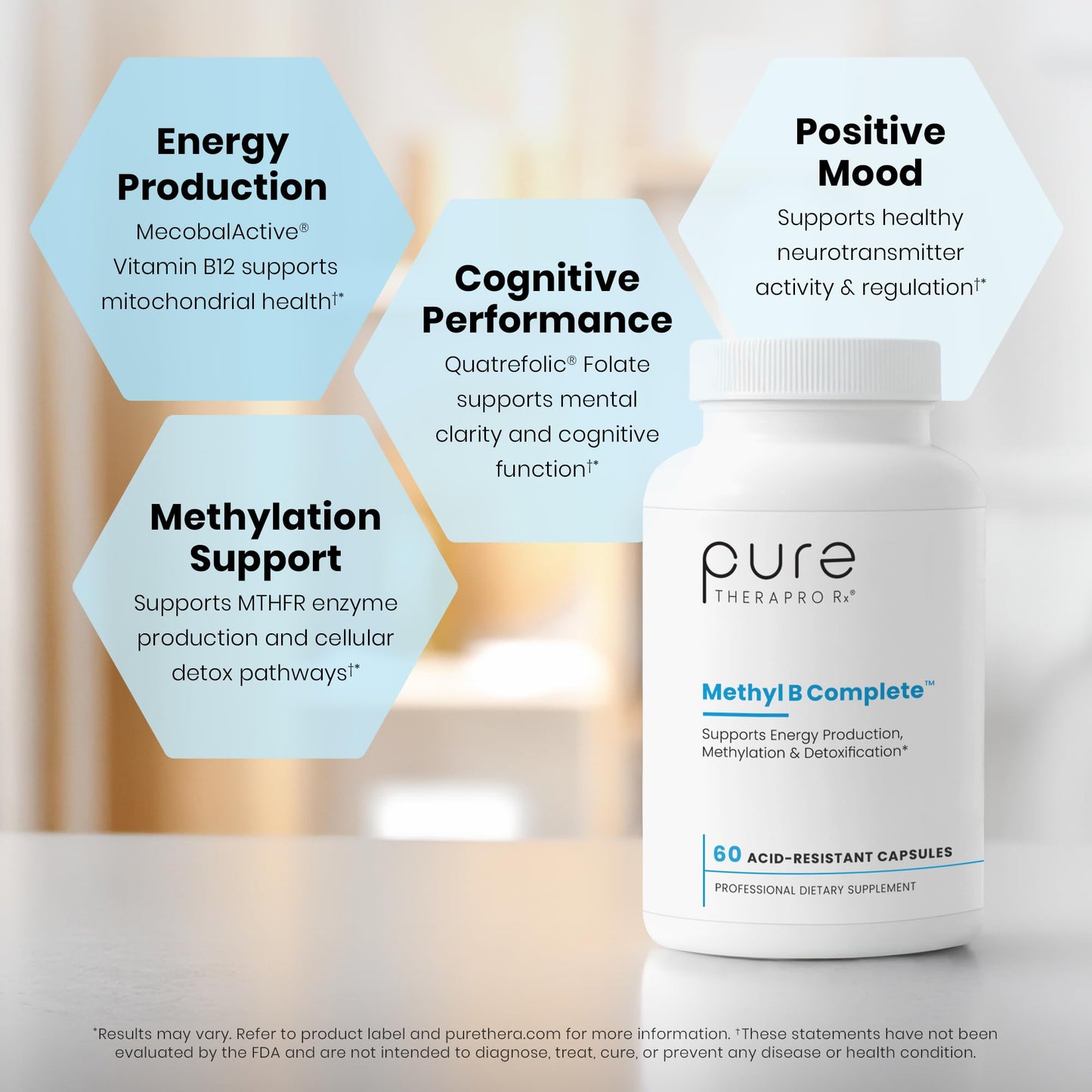 Methylated B Complex Vitamins, Made in USA, 2 Month Supply, Methyl B Complete Quatrefolic 5-MTHF Folate, B12 Methylcobalamin, TMG Trimethylglycine - dailyvitalstore