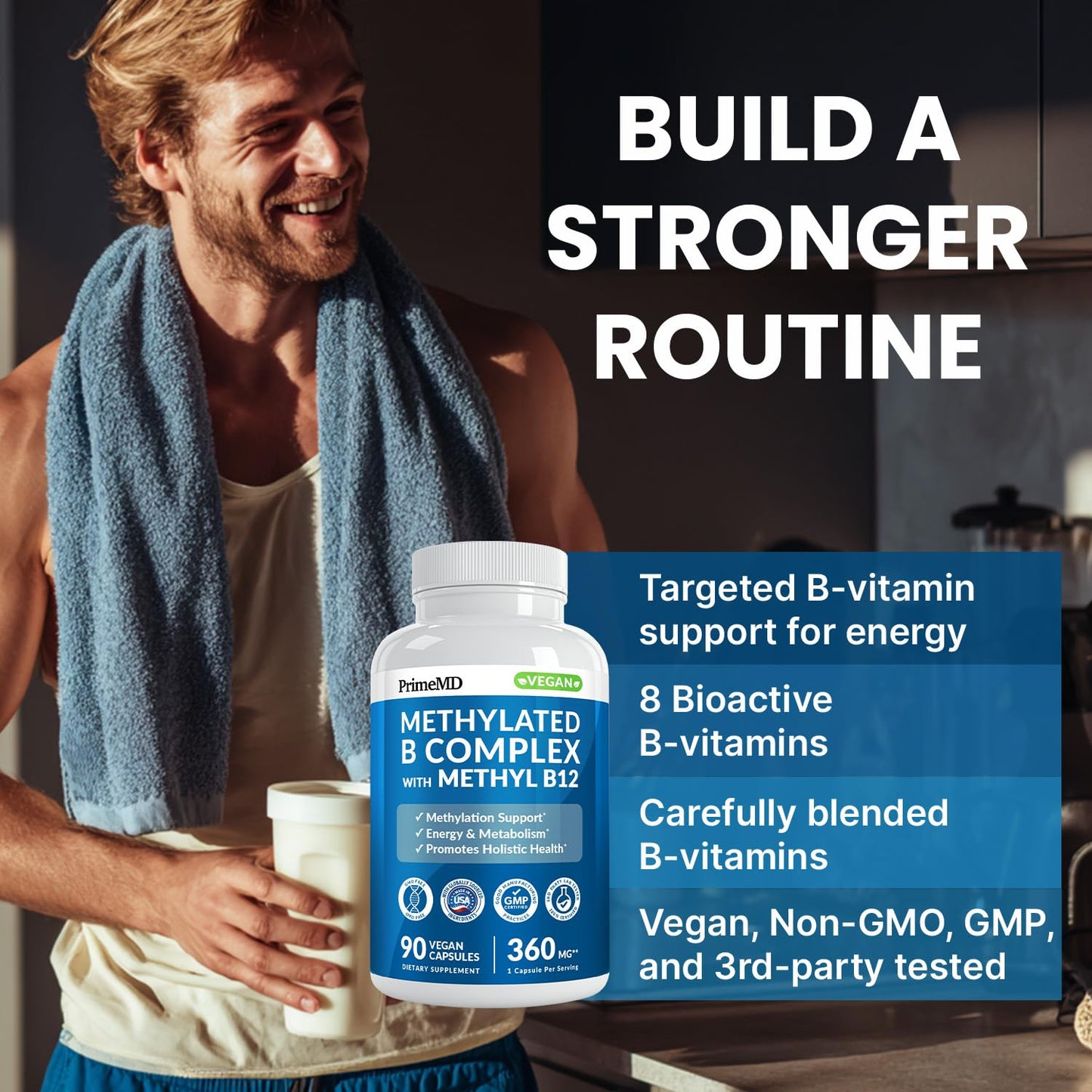 Methylated B Complex with Methylfolate and B12 Methylcobalamin 1000 mcg - Methylated Multivitamin for Energy, Brain Function, and Wellness - Vitamin B Complex for Men & Women (90 Servings) (Pack of 1) - dailyvitalstore