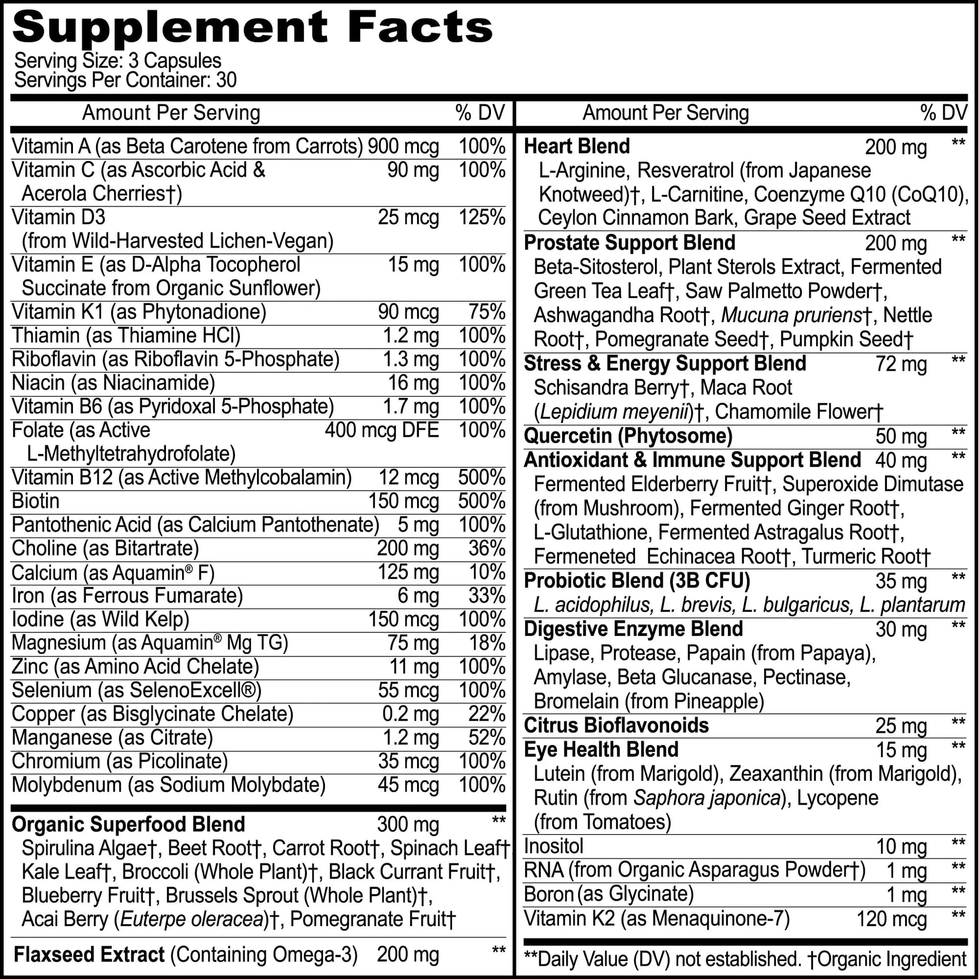 Methylated Mens Multivitamins - Daily Mens Vitamins with 44 Organic Whole Food - Multivitamin for Men with Iron & Fermented Nutrients - dailyvitalstore