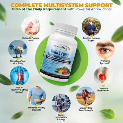 Methylated Mens Multivitamins - Daily Mens Vitamins with 44 Organic Whole Food - Multivitamin for Men with Iron & Fermented Nutrients - dailyvitalstore