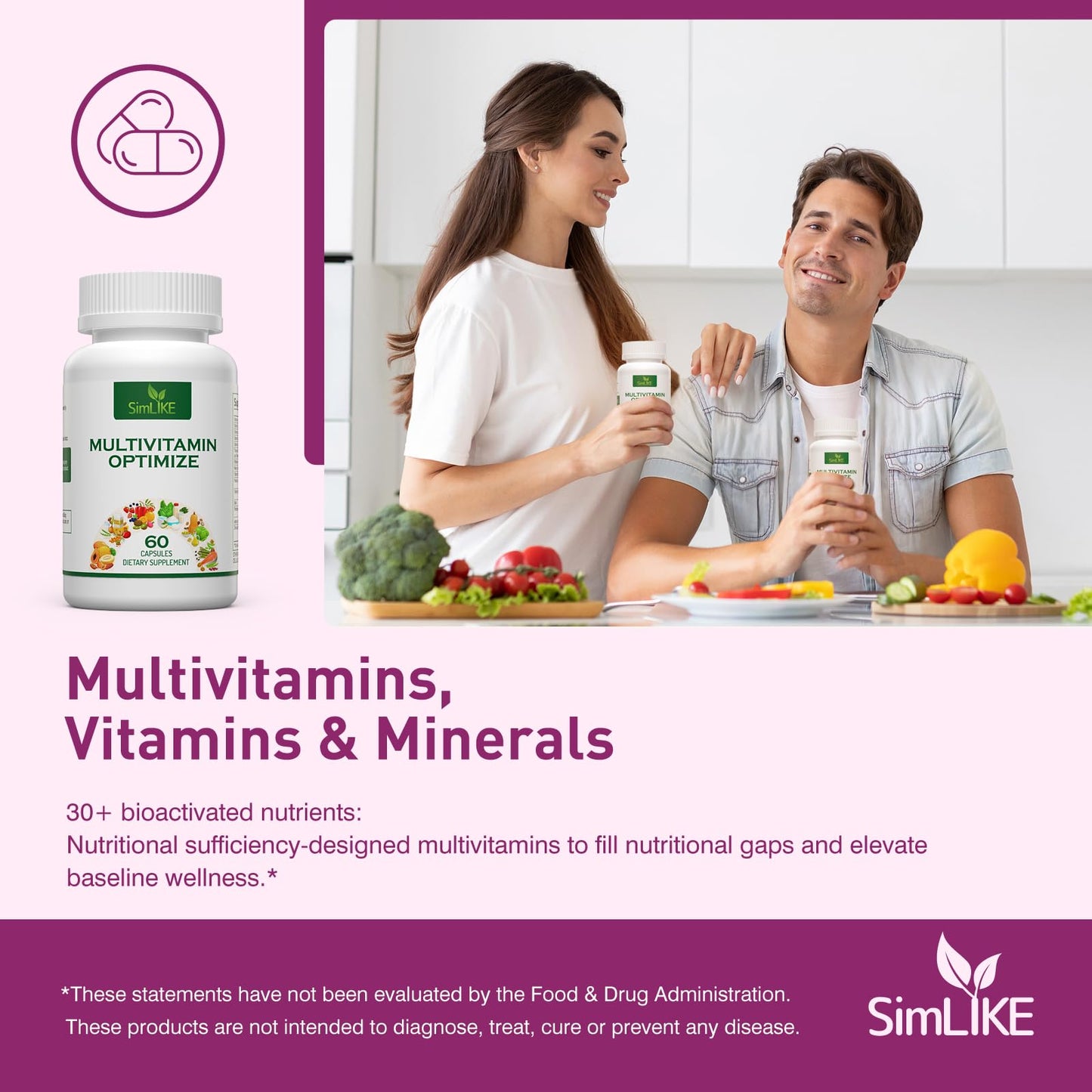Methylated Multivitamin for Women, 30-in-1 Nutrients Formula with Inositol, CoQ10, Biotin, Zinc for Hair Health Support, Resveratrol, Vitamin C, Alpha Lipoic Acid for Skin Health Support, 60 Capsules - dailyvitalstore